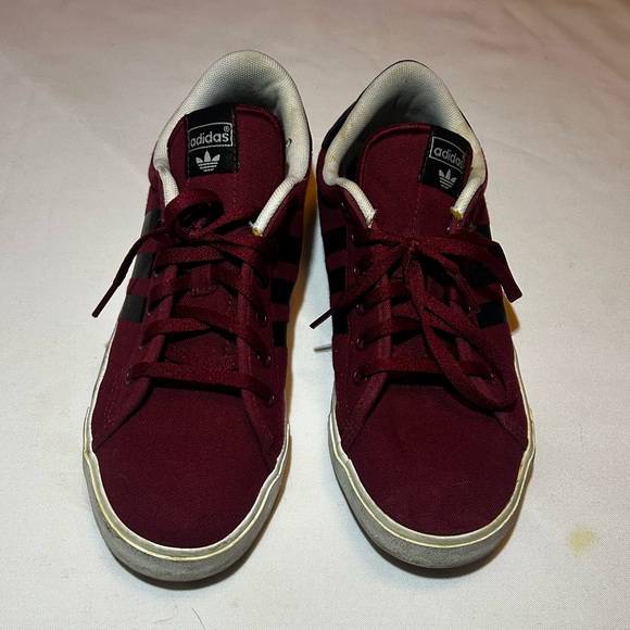 Adidas court striped shoes Men’s 8.5 Black/Cardinal Adidas Skate wear sneakers - Picture 3 of 7